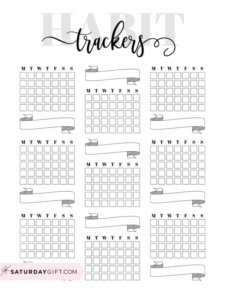 Habit Tracker Printable - 43 Cute & Free Printable Habit Trackers