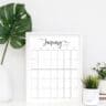 Aesthetic Printable Vertical Calendar 2026 by Saturday Gift