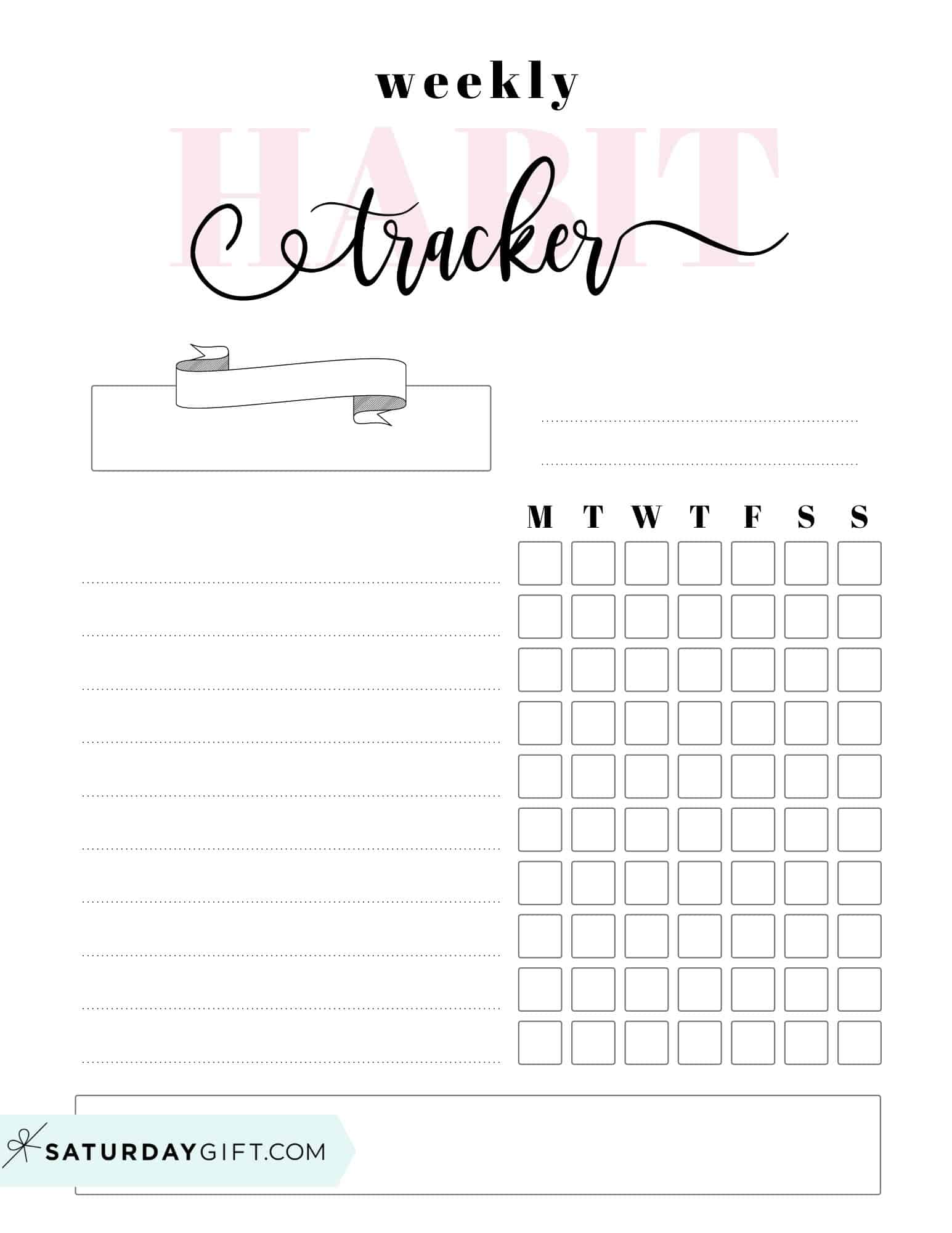 Habit Tracker Printable - 43 Cute & Free Printable Habit Trackers
