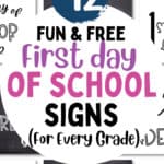 Fun & Free First Day of School Signs for Every Grade | SaturdayGift