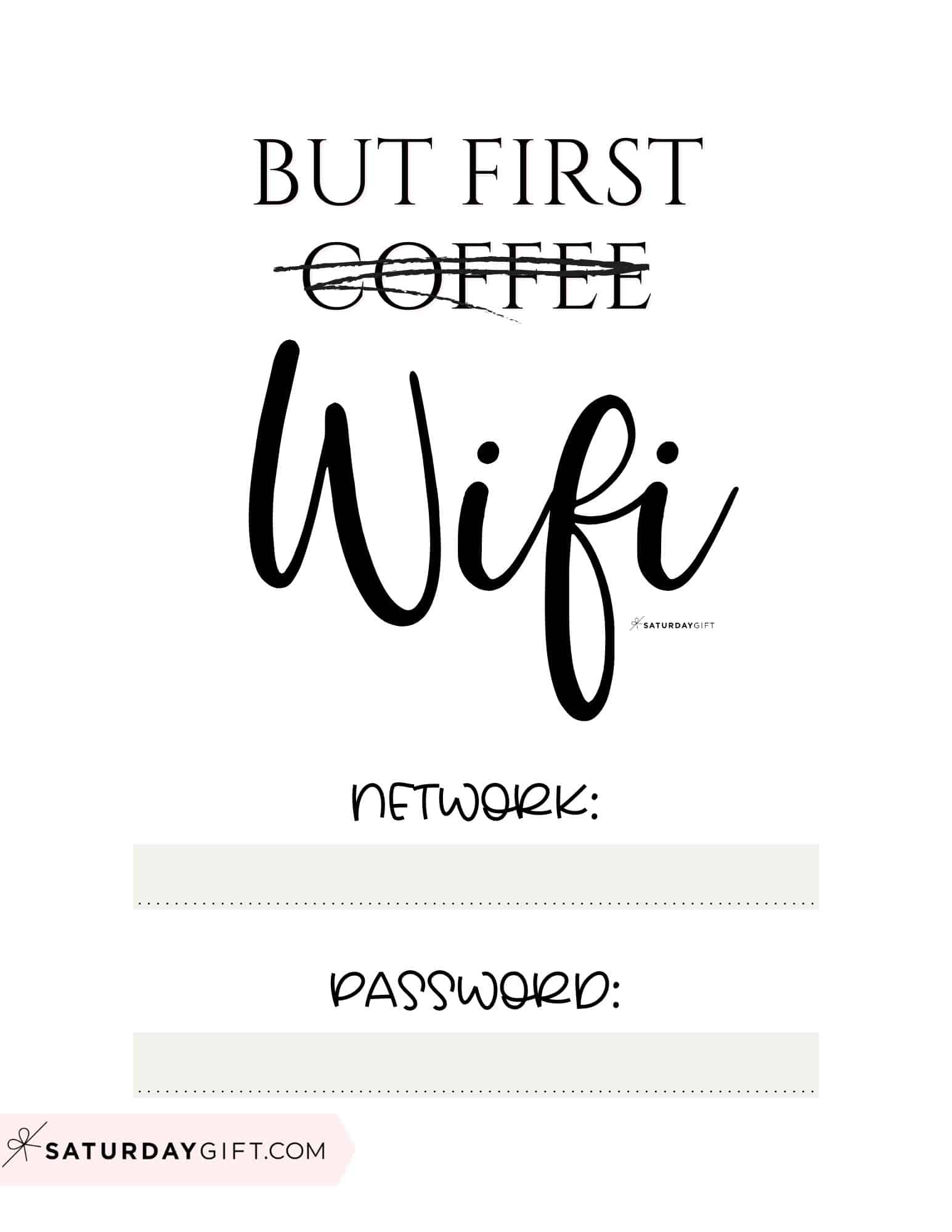 WiFi Password Sign - 11 Cute &amp; Free Printable Templates