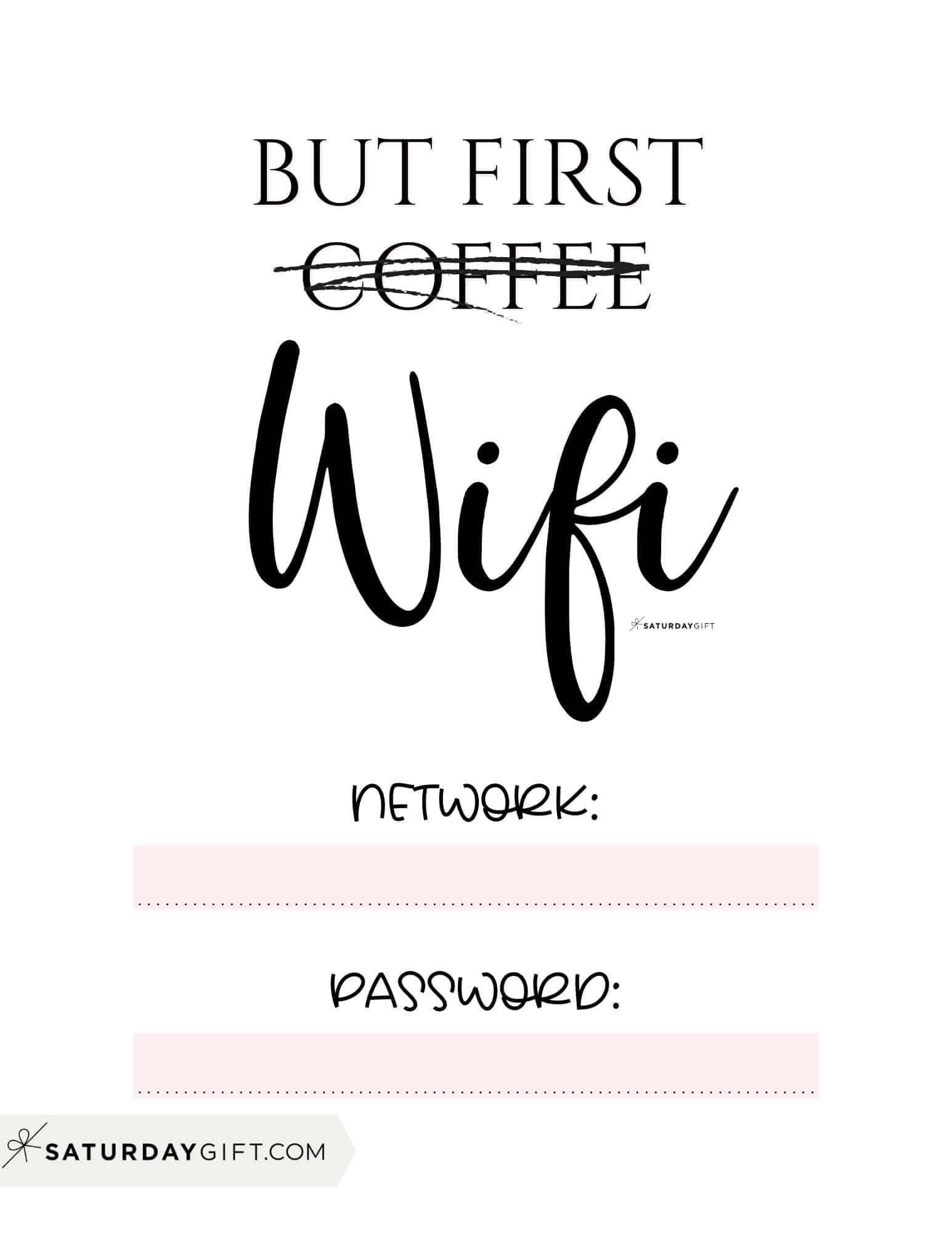 WiFi Password Sign - 11 Cute &amp; Free Printable Templates