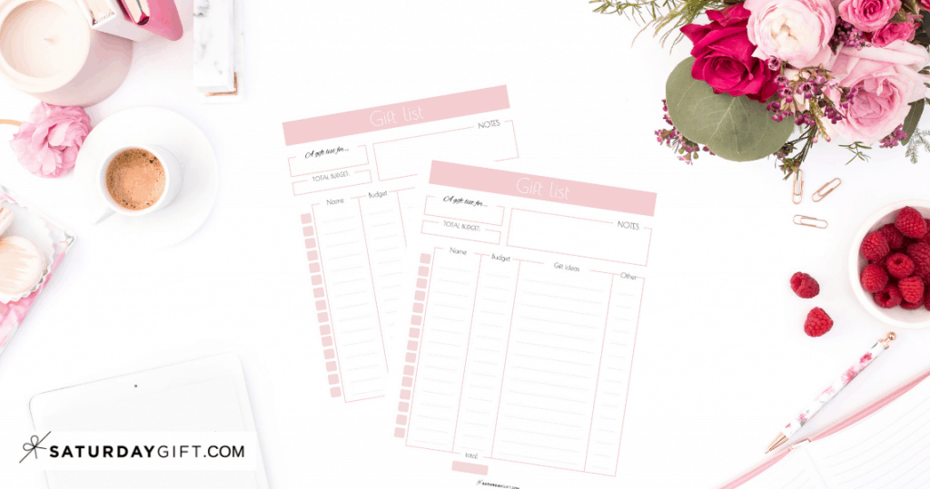 Lovely gift ideas list to plan ahead gift shopping - be more organized and even save money | Free printable | Planner sheet | Planner page| Gift planning | Gift ideas list | Planners | Plan ahead gifts | SaturdayGift | Saturday gift #SaturdayGift