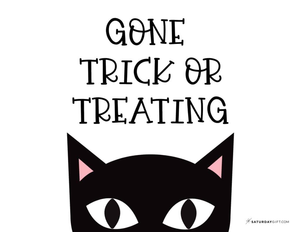 Gone Trick or Treating Sign - Free Printable - Landscape