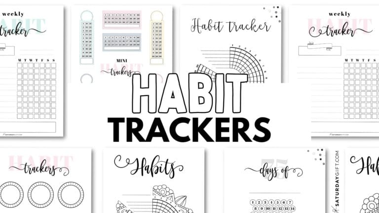 Habit Tracker Printable Templates - Cute Free Printables | SaturdayGift