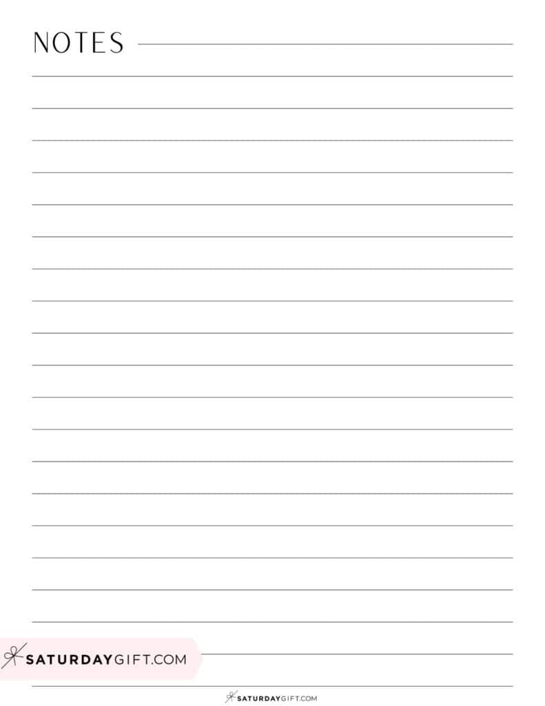 Half inch lined paper for notes - half inch ruled paper | SaturdayGift