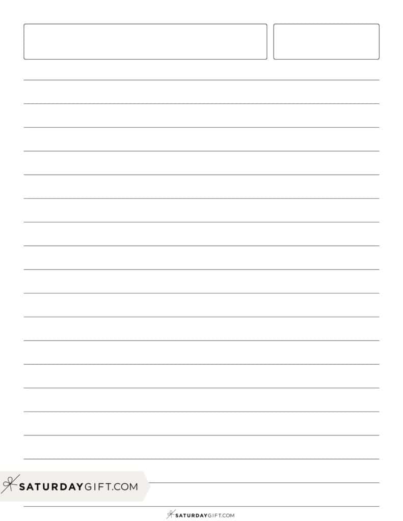 Half inch lined paper with header | SaturdayGift
