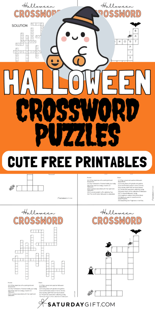 Halloween Crossword Puzzles - Cute Free Printables | SaturdayGift