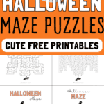 Halloween Maze Puzzles - Cute Free Printables | SaturdayGift