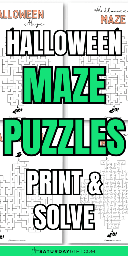 Halloween Maze Puzzles - Print & Solve | SaturdayGift