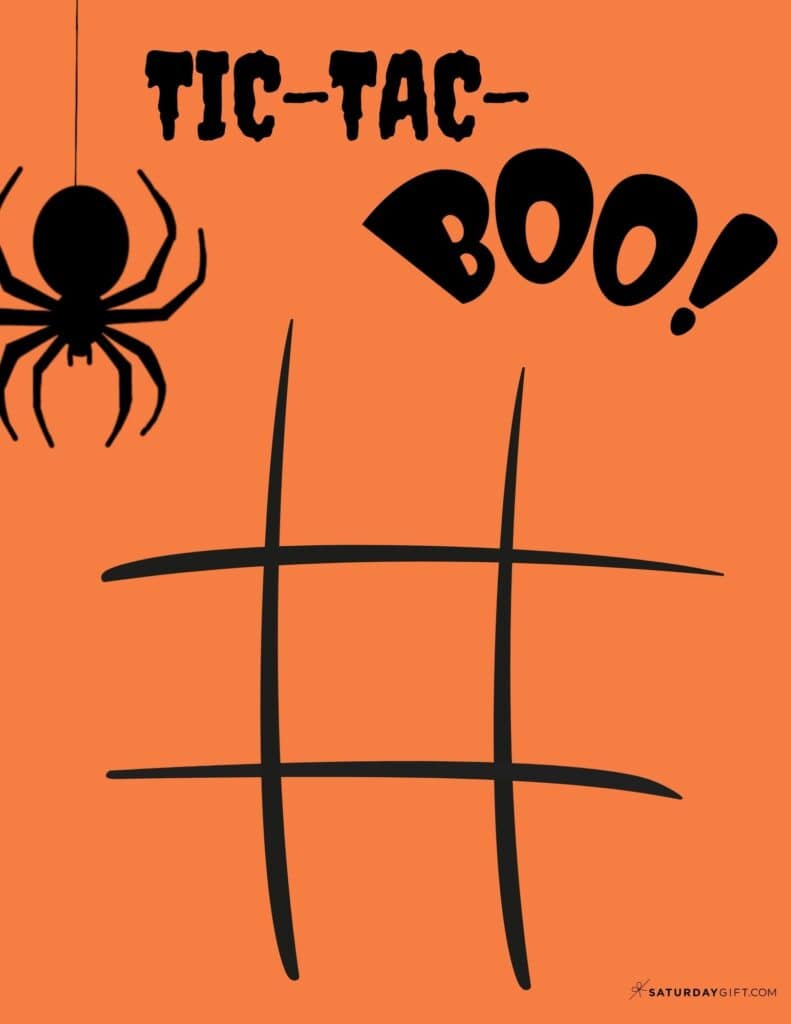Halloween Tic Tac Boo Printable - Orange