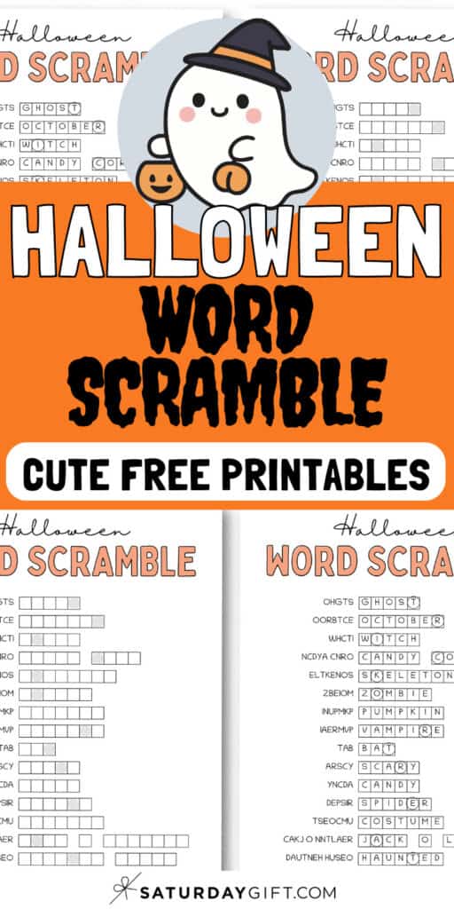 Halloween Word Scramble - Cute Free Printables | SaturdayGift