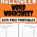 Halloween Word Worksheet - Cute Free Printables | SaturdayGift