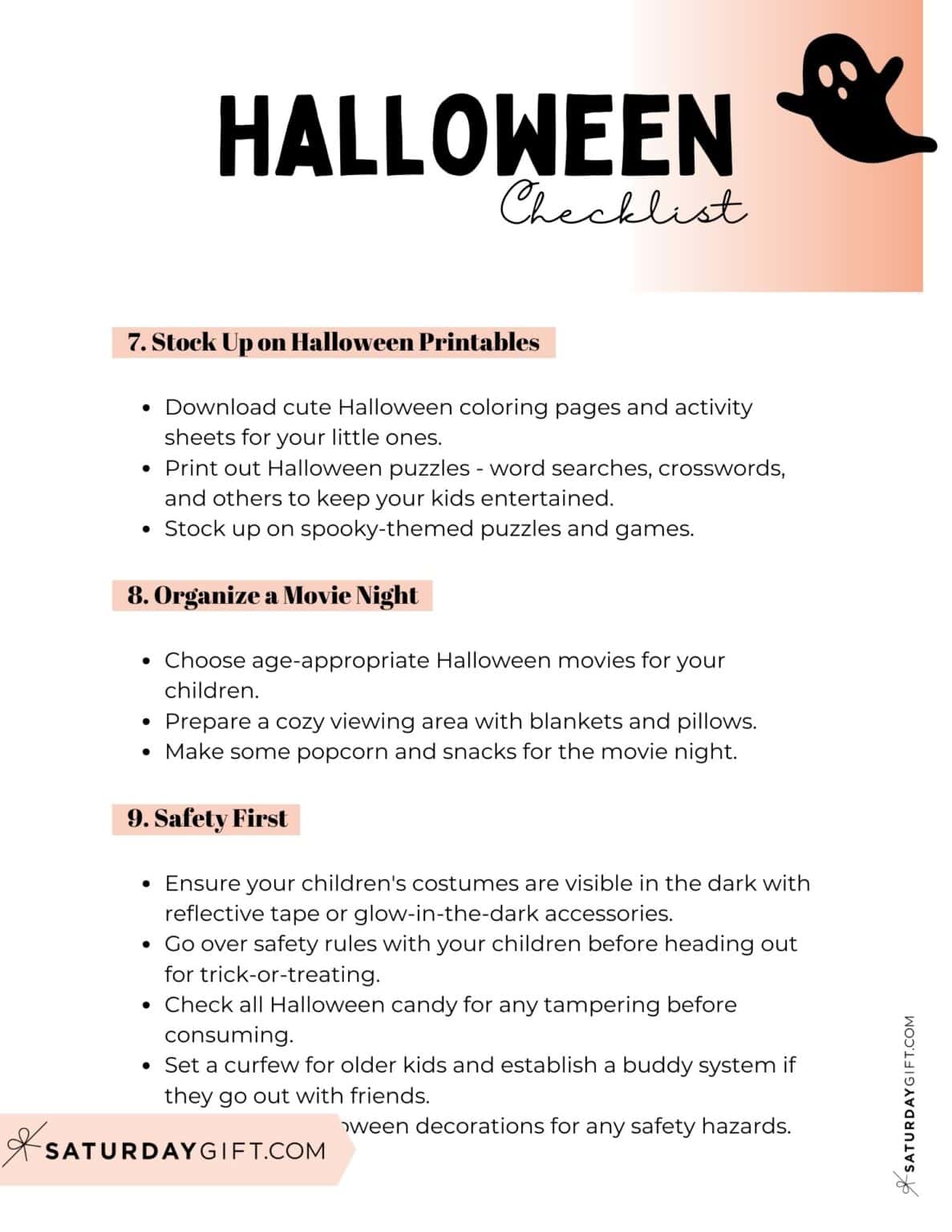 Halloween Checklist: A Stress-Free Guide to Spooktacular Fun | SaturdayGift