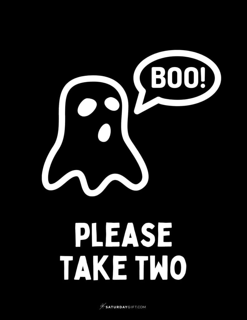Hey Boo Please Take Two Halloween Sign Printable - Portrait
