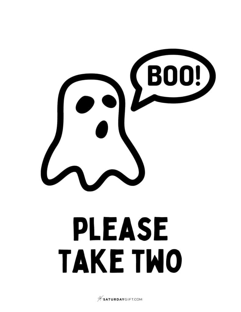 Hey Boo Please Take Two Sign - Free Printable - Portrait