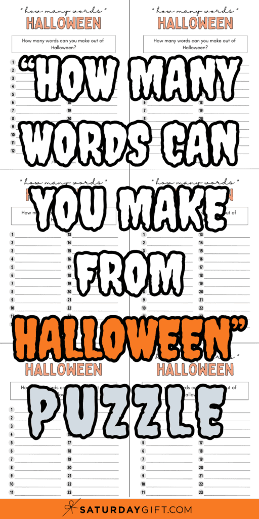 How Many Words Can You Make From Halloween Puzzle | SaturdayGift