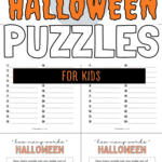 How Many Words Halloween Puzzles - For Kids | SaturdayGift