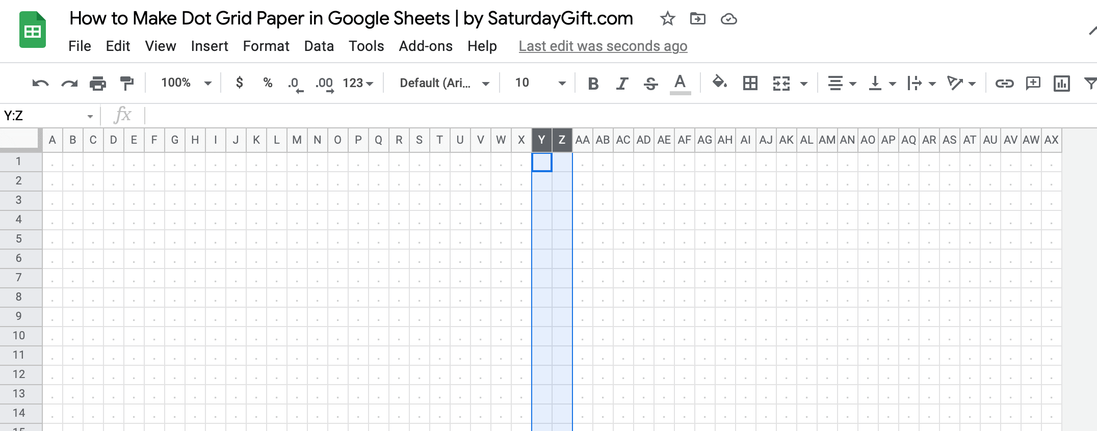 Here's how your Google Sheet document should look like - columns Y & Z should be empty