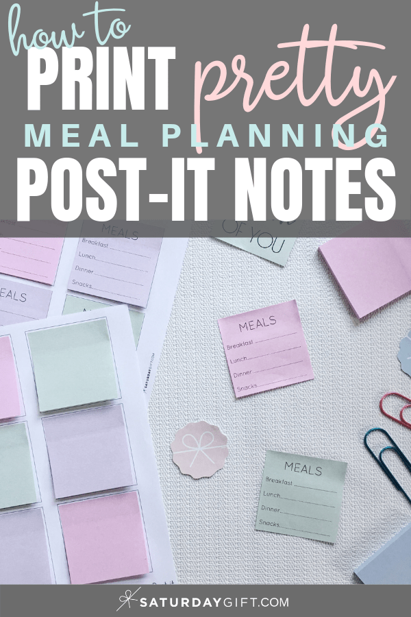 How to Print Meal Planning Post It Notes using a template