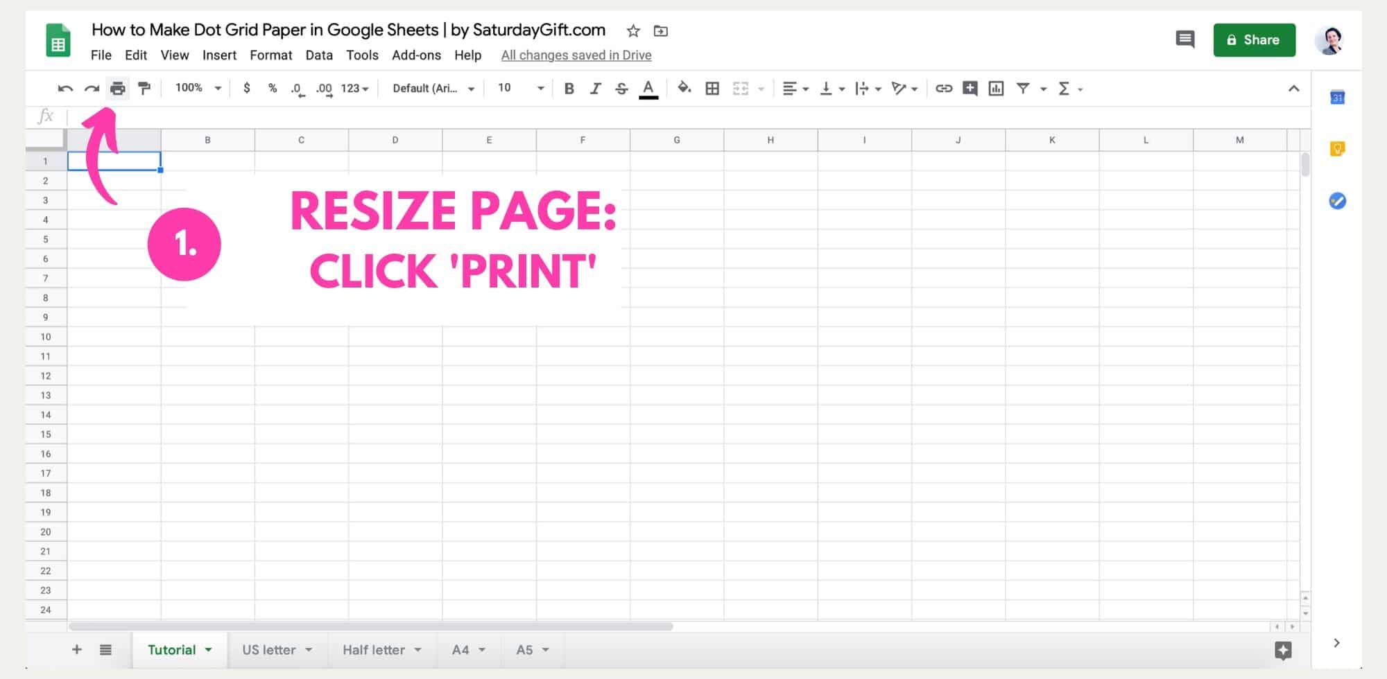 How To Make Dot Grid Paper for Your Bullet Journal Using Google Sheets