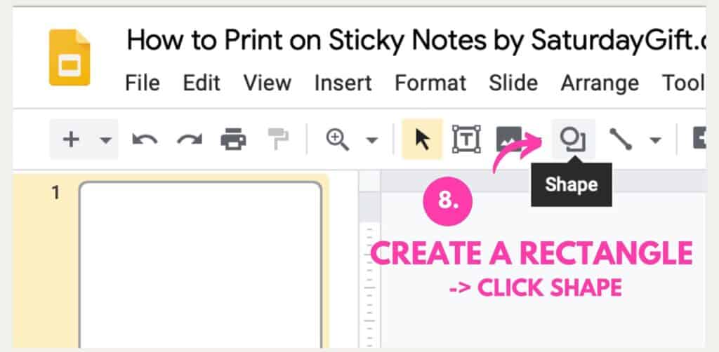 Instructions on how to print on Post-it notes using Google Slides Step 8