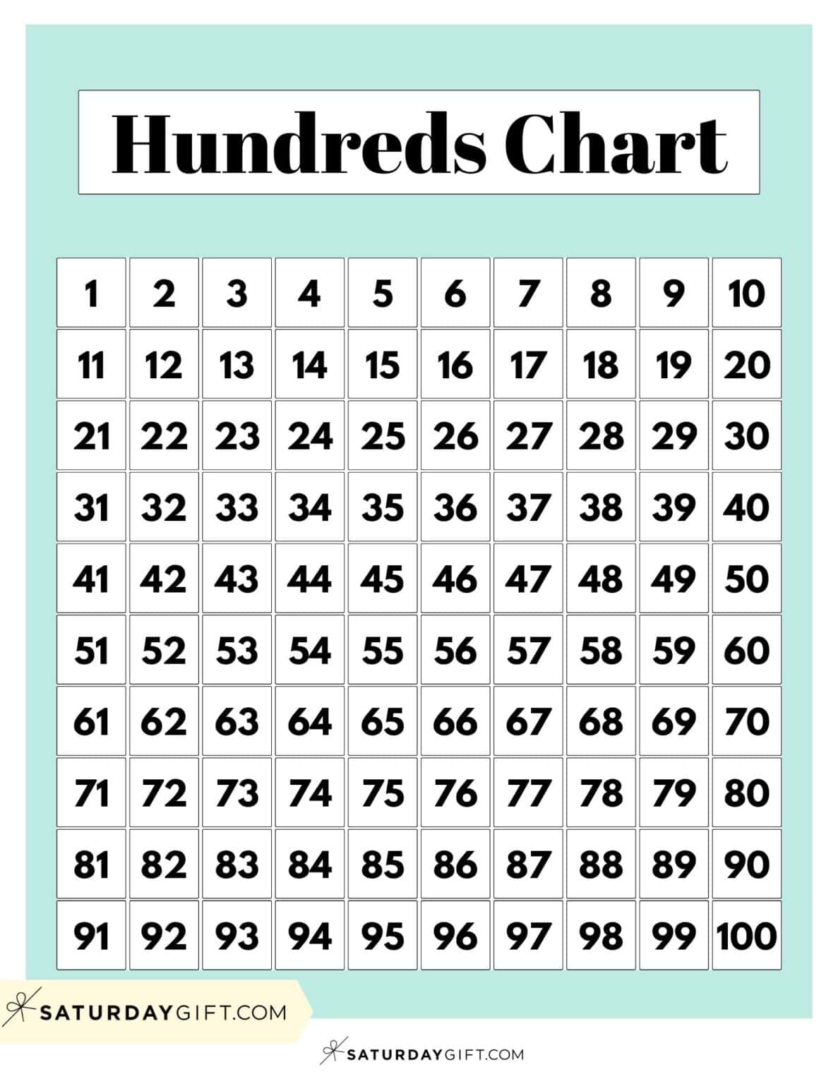 Hundreds Chart Printable 19 Free Numbers 1 to 100 worksheets