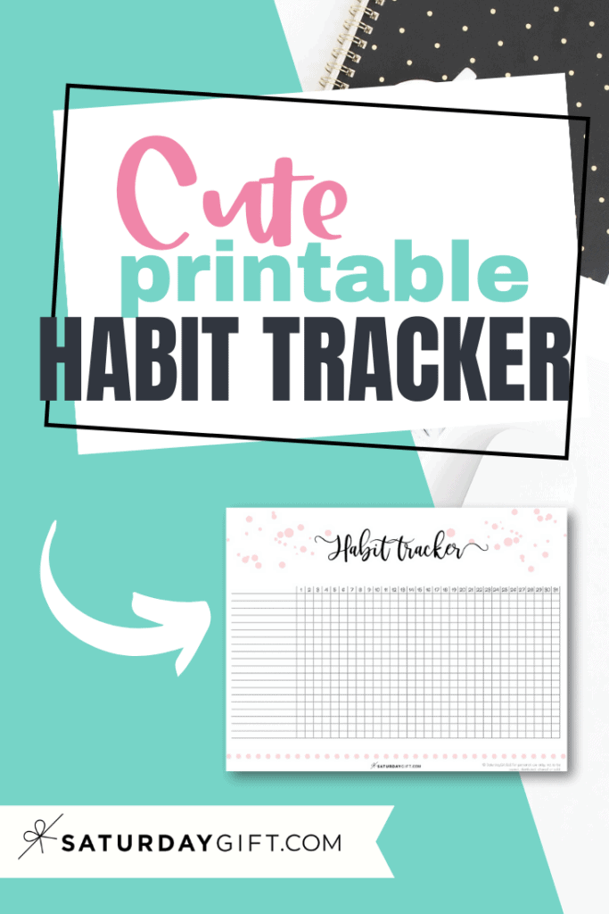 Cute printable habit tracker Pinterest Image