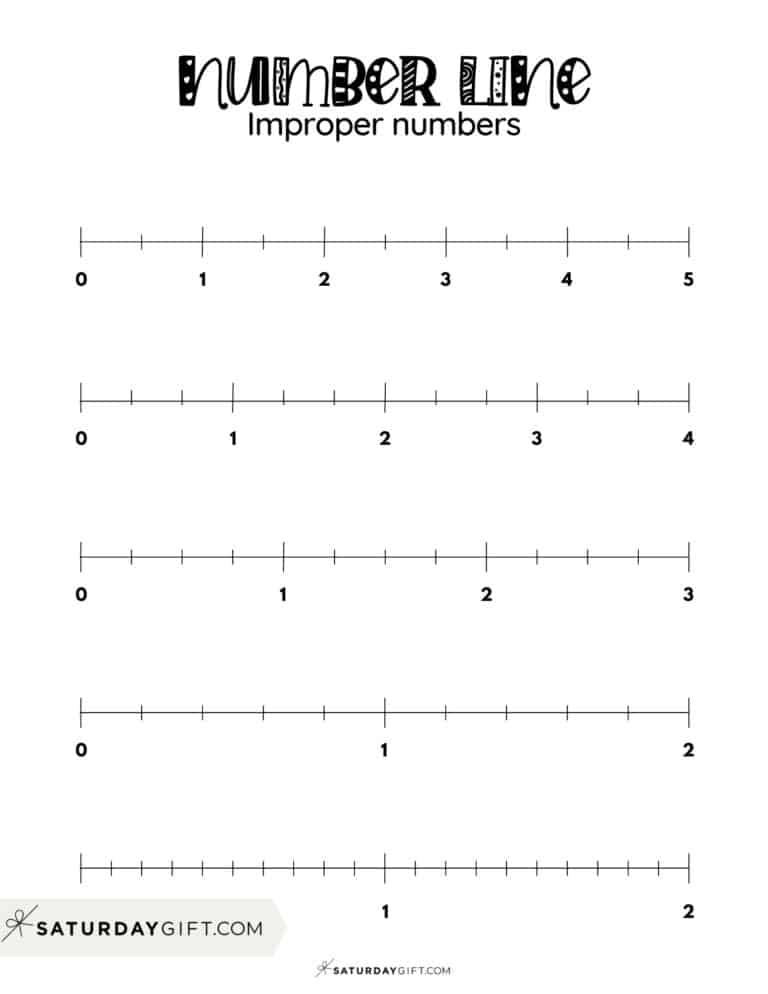 Fraction Number Line - 16 Free Printables and Blank Worksheets