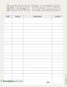 Income Tracker Printable - 19 Cute &amp; Free Printable Templates
