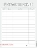 Income Tracker Printable 19 Cute - Income Tracker Free Printable Template Grey SaturdayGift 150x194 