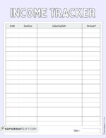 Income Tracker Printable 19 Cute - Income Tracker Free Printable Template Lavender SaturdayGift 150x194 