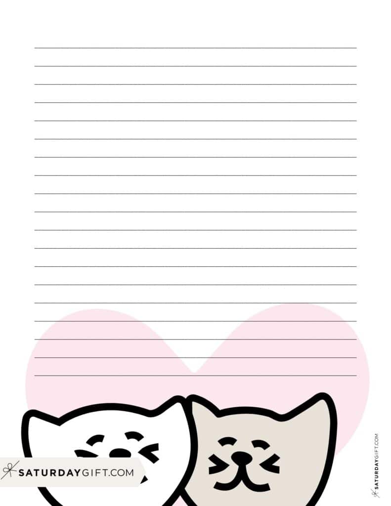 Kitties in love letter writing paper