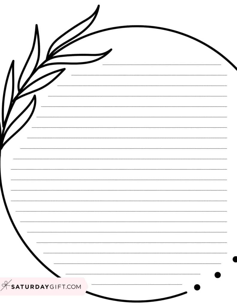 Letter paper printable - black & white circle
