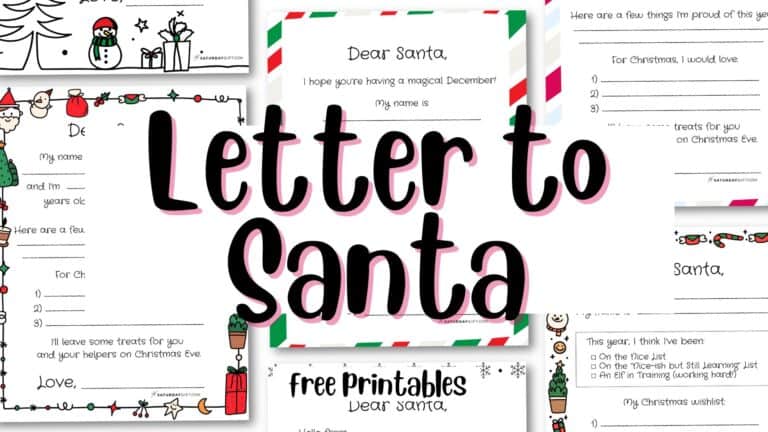 Letter to Santa Free Printable Featured Image | SaturdayGift