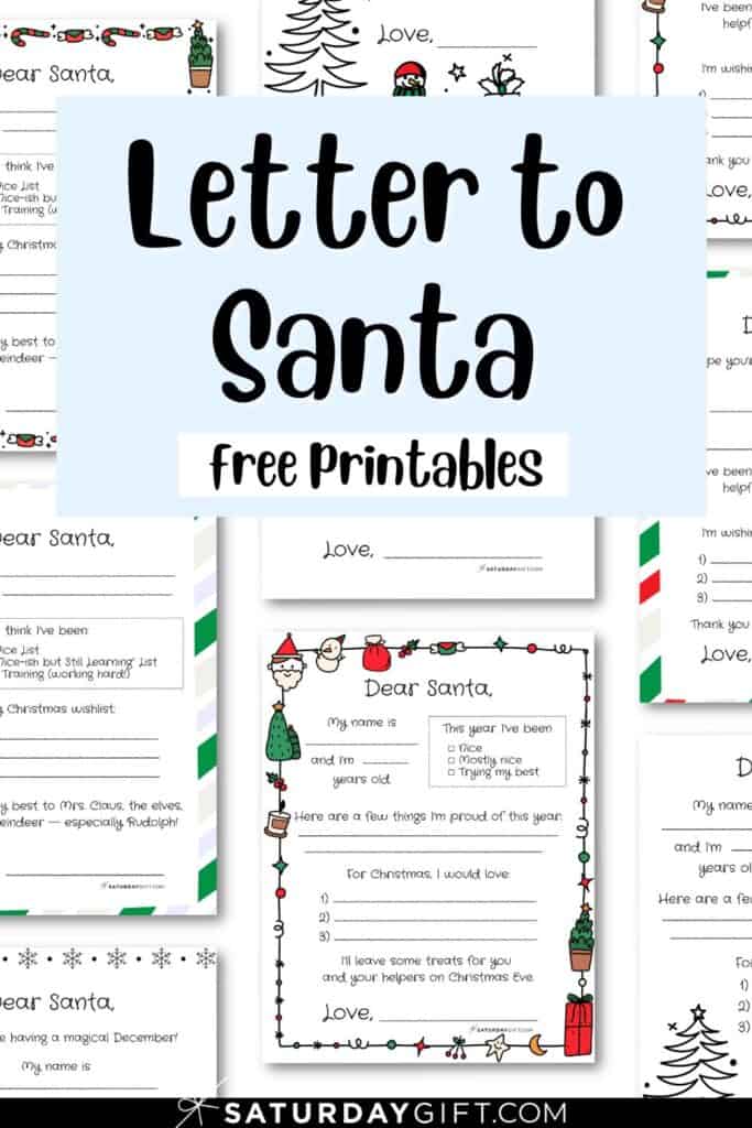 Letter to Santa Printable Free Templates | SaturdayGift