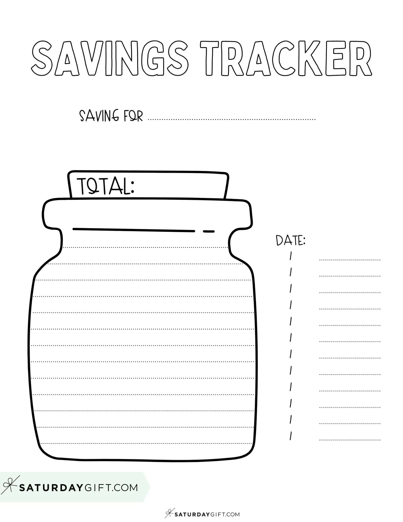Savings Tracker Printable - 51 Cute &amp; Free Templates