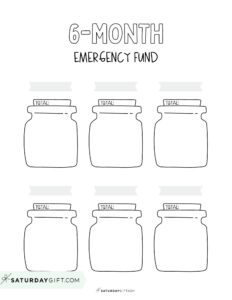 25 Cute &amp; Free Emergency Fund Tracker Printable Templates | SaturdayGift