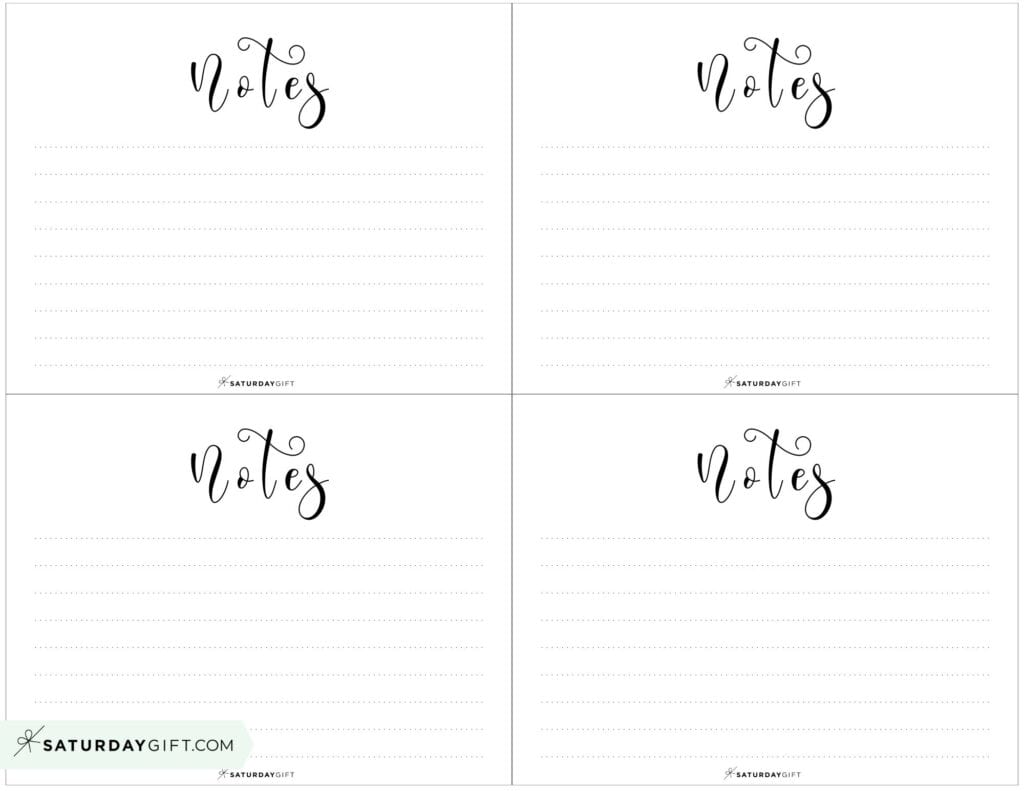 Mini note pages black & white | SaturdayGift