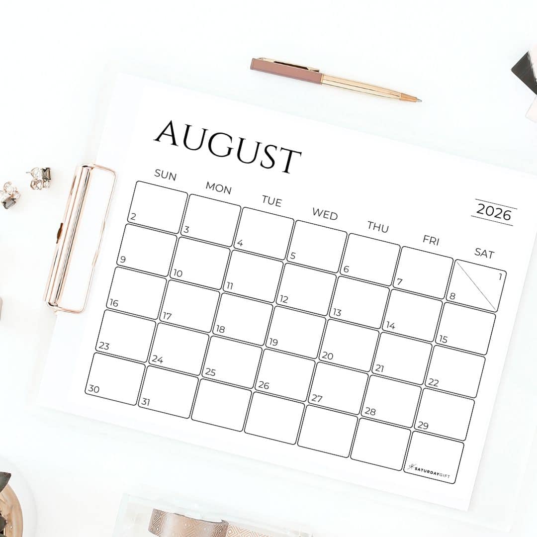 Minimalist Calendar 2026 Free Printable Landscape Calendars