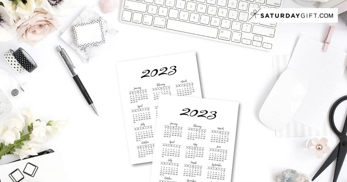 Minimal One Page Calendar for 2023 {Free Printables}