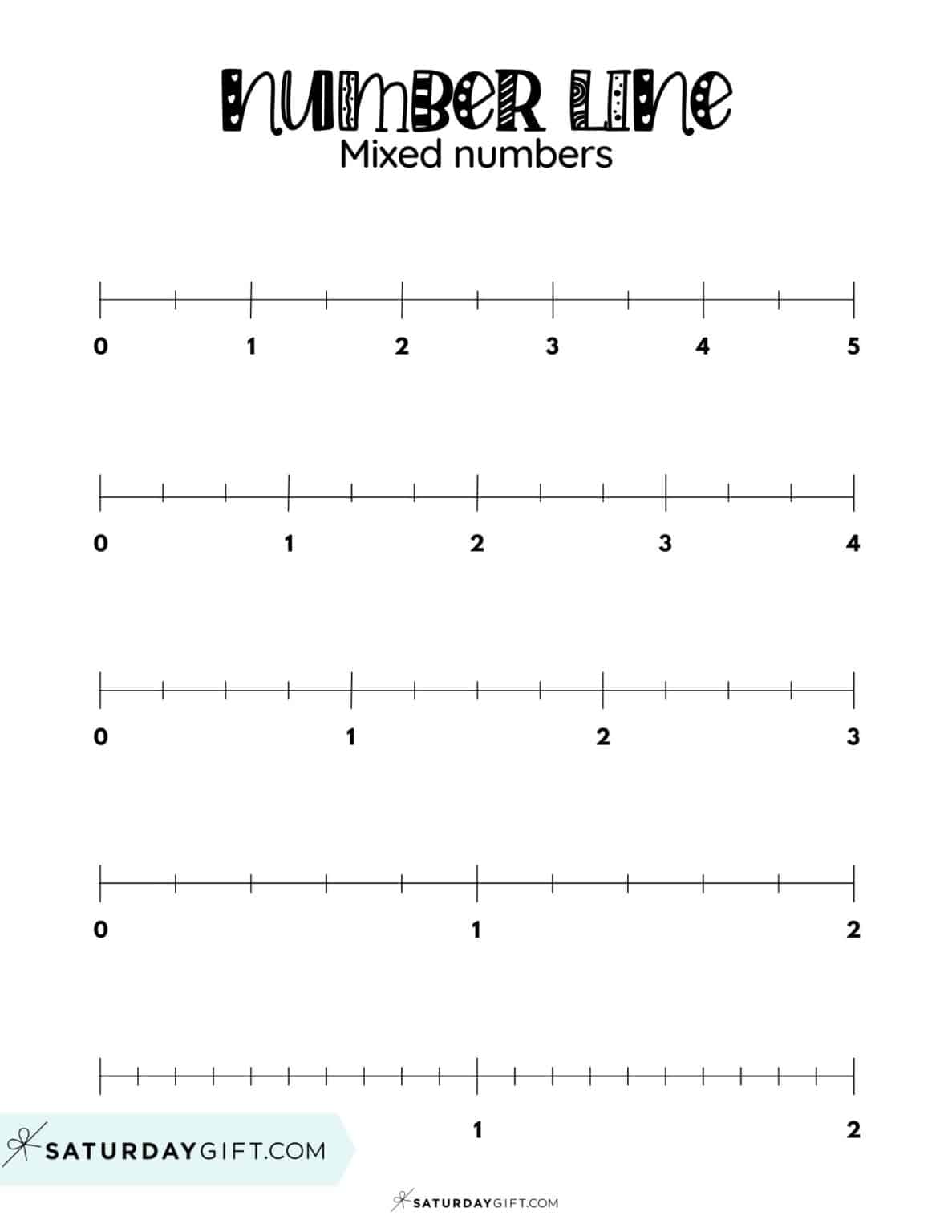 Fraction Number Line 16 Free Printables and Blank Worksheets