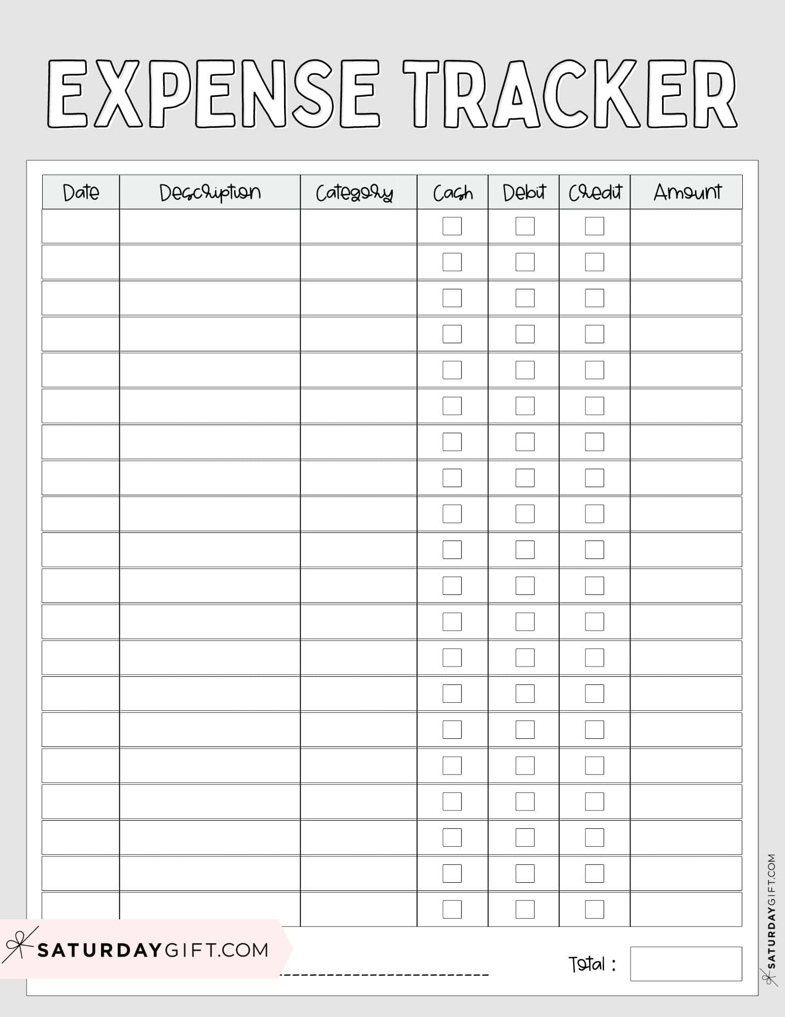 Expense Tracker Printable - 26 cute &amp; Free Spending Logs