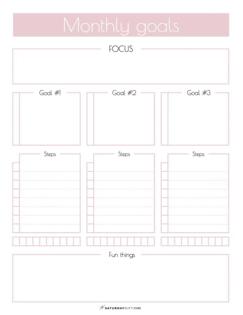 Monthly Goals Planner NEW Rose Gold | SaturdayGift