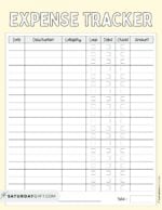 Expense Tracker Printable 26 cute Free Spending Logs