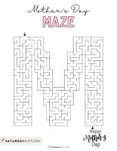 Mother's Day Maze Printable - Cute & Free Templates | SaturdayGift