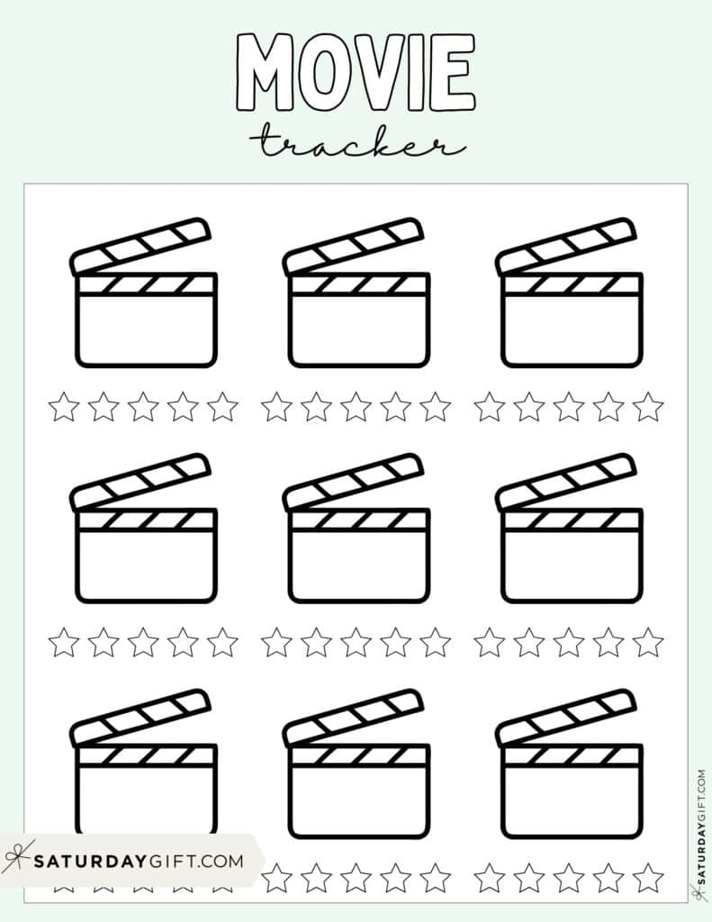 Movie Tracker Template Free Printable Green