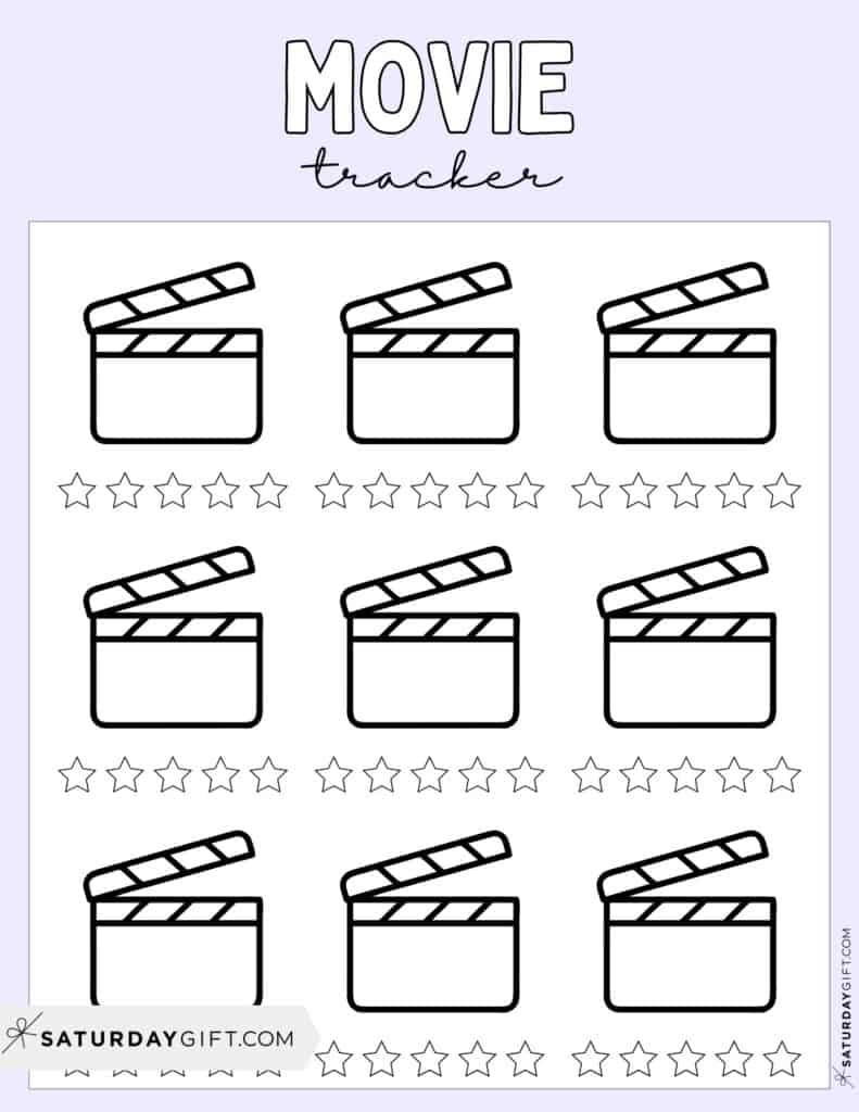 Movie Tracker Template Free Printable Lilac
