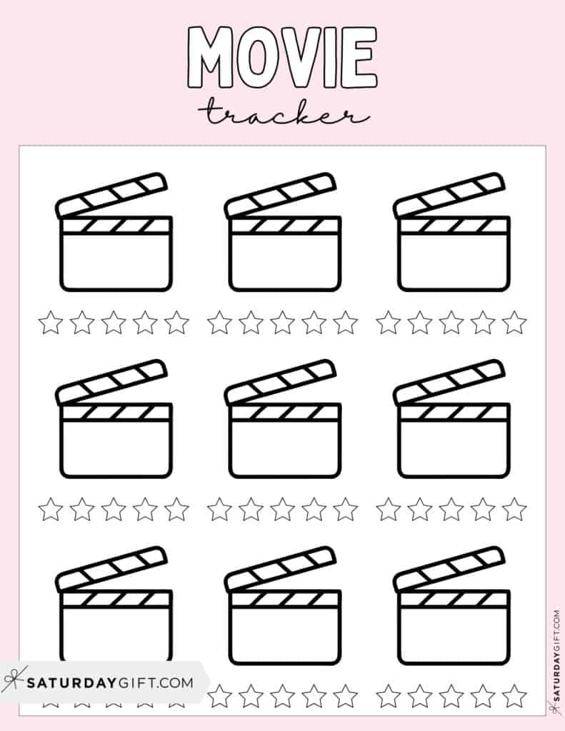 Movie Tracker Template Free Printable Pink