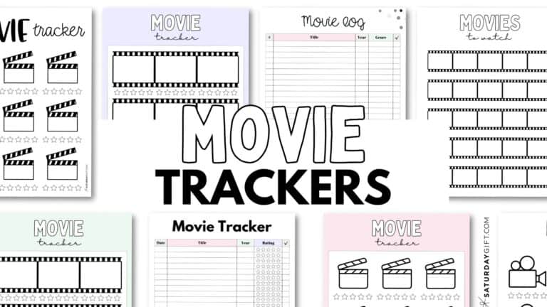 Movie Tracker Templates Aesthetic & Free Printables | SaturdayGift